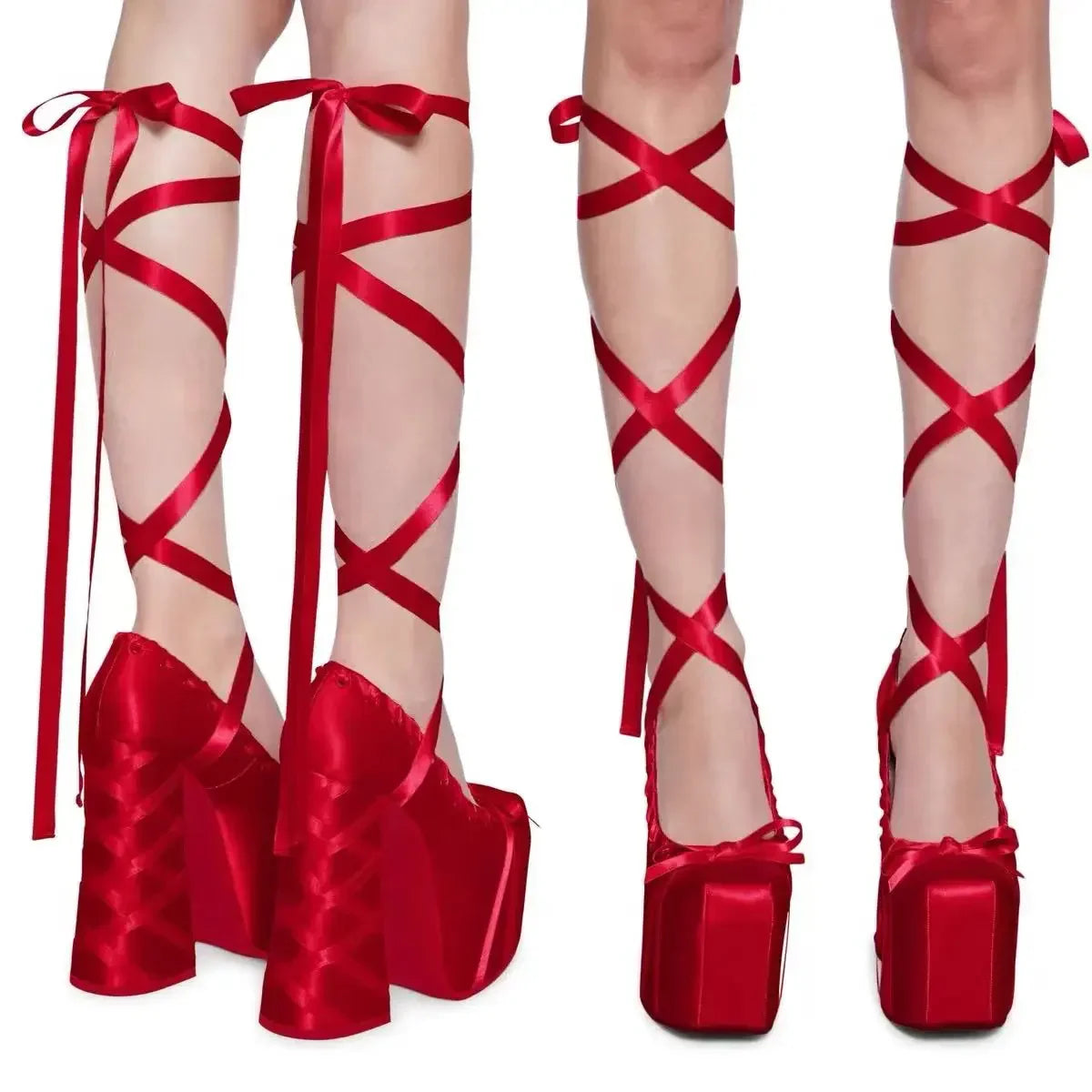 Chunky Heel Lolita Platform Pumps – Cute Ankle Strap Statement Shoes for Parties & Themed Events, Size 47