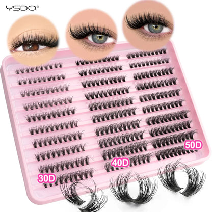 YSDO Premade Volume Fans Eyelash Extensions – 10/14 Rows Natural Mink Individual Cluster Lashes for Makeup