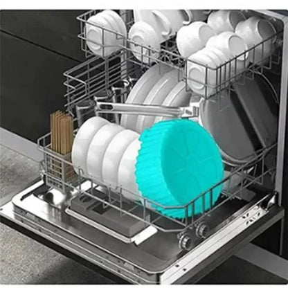 Air Fryer Silicone Baking Tray Mat - Circular, High-Temperature Resistant, Foldable Food-Grade Tray with Double Ear Handles