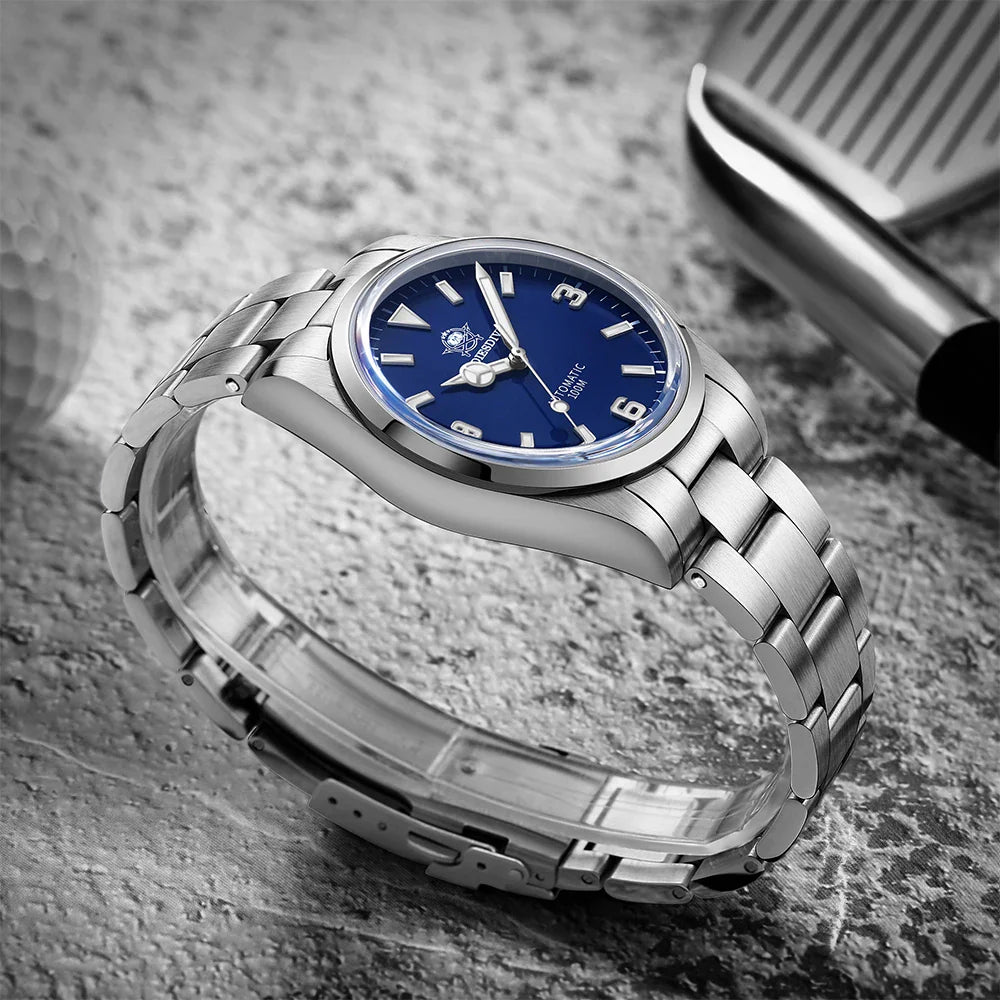 ADDIESDIVE Luxury Men’s Automatic Watch — BGW9 Luminous Bubble Mirror, Sapphire Glass, 100M Waterproof Steel Analog Timepiece