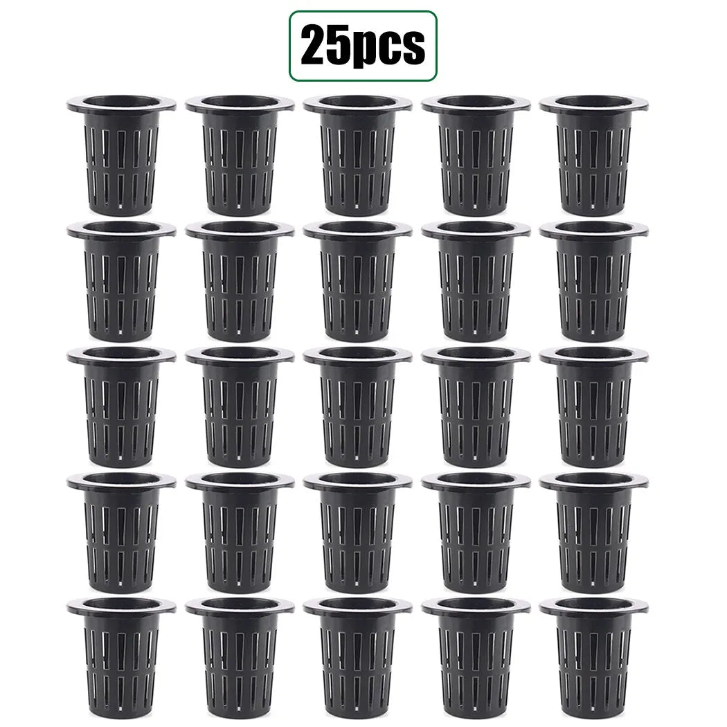 25PCS Hydroponic Mesh Net Pots – Soilless Plant Nursery Cups for Vegetable & Garden Growing