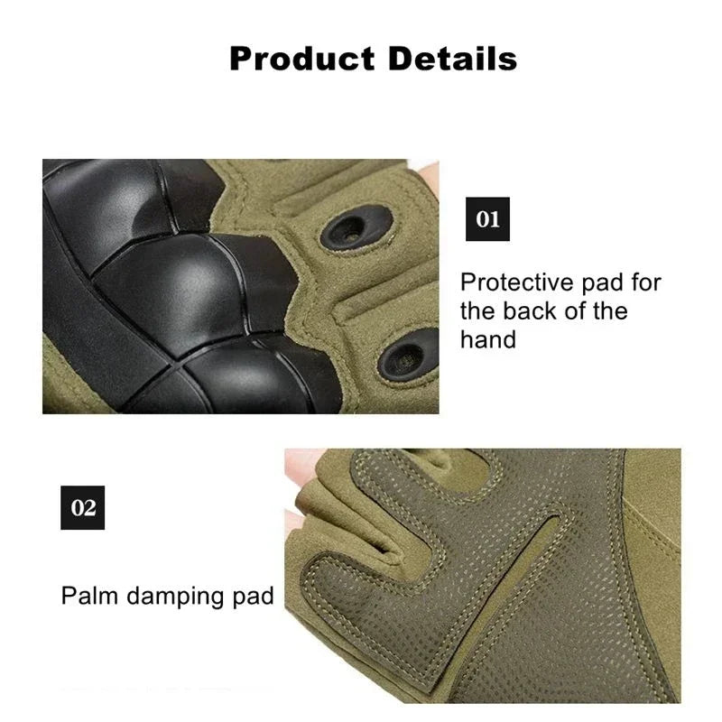 Tactical Gloves – Full Finger Shooting, Fitness, and Sports Gloves with Touch Design – Ideal for Motorcycle, Hunting, and Walking