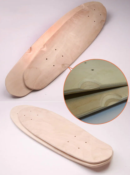 7-9 Layer Maple Skateboard Deck – Double Rocker Mini Cruiser & Dance Board with High Elasticity