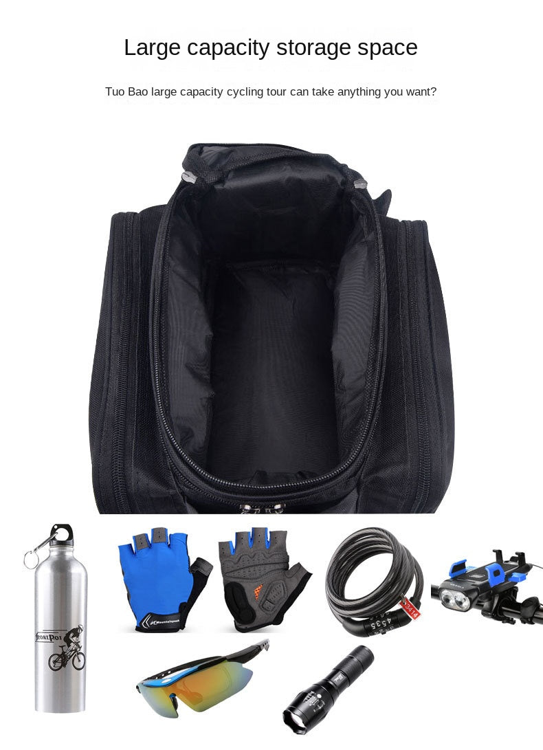 3-in-1 Waterproof Bike Trunk Bag — Large Capacity MTB & Road Bicycle Rear Seat Rack Panniers, Travel Luggage Carrier