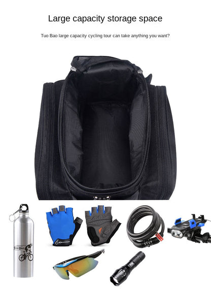 3-in-1 Waterproof Bike Trunk Bag — Large Capacity MTB & Road Bicycle Rear Seat Rack Panniers, Travel Luggage Carrier