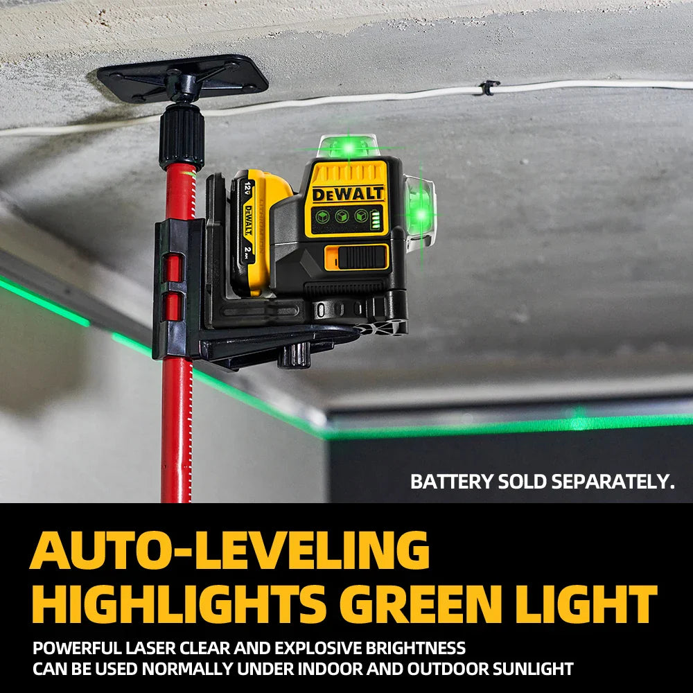 Dewalt DW089LG Laser Level – 12-Line 360° Vertical Laser with 12V Lithium Battery for Outdoor Use