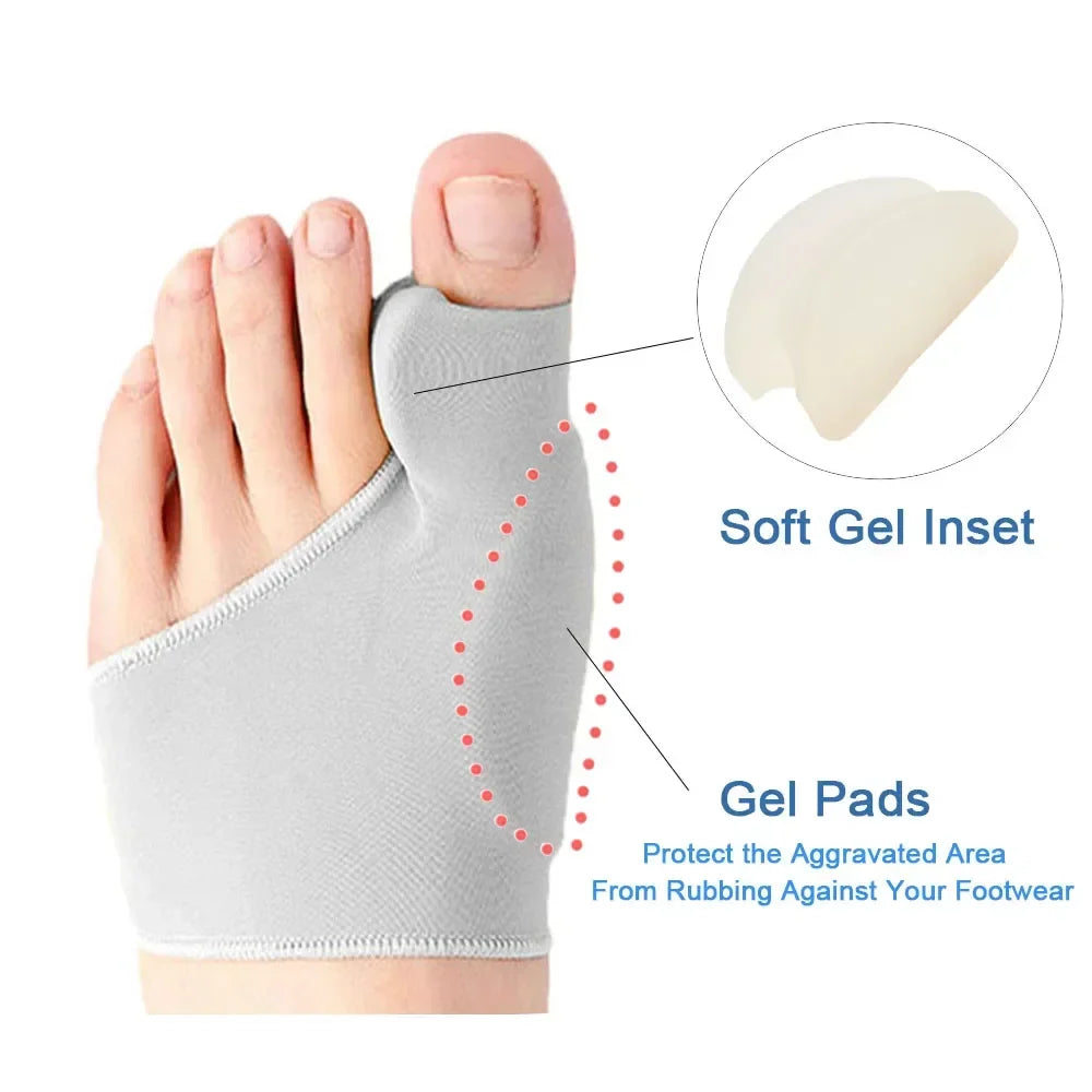 2PCS Toe Separators & Hallux Valgus Bunion Corrector – Foot Bone Adjusters, Pedicure Sock Straightener, Orthotics Correction Tools