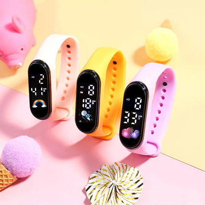 Kawaii Waterproof Smart Watch for Kids – Fashionable Outdoor Sports Digital Watch for Boys & Girls – Silicone Montre Enfant