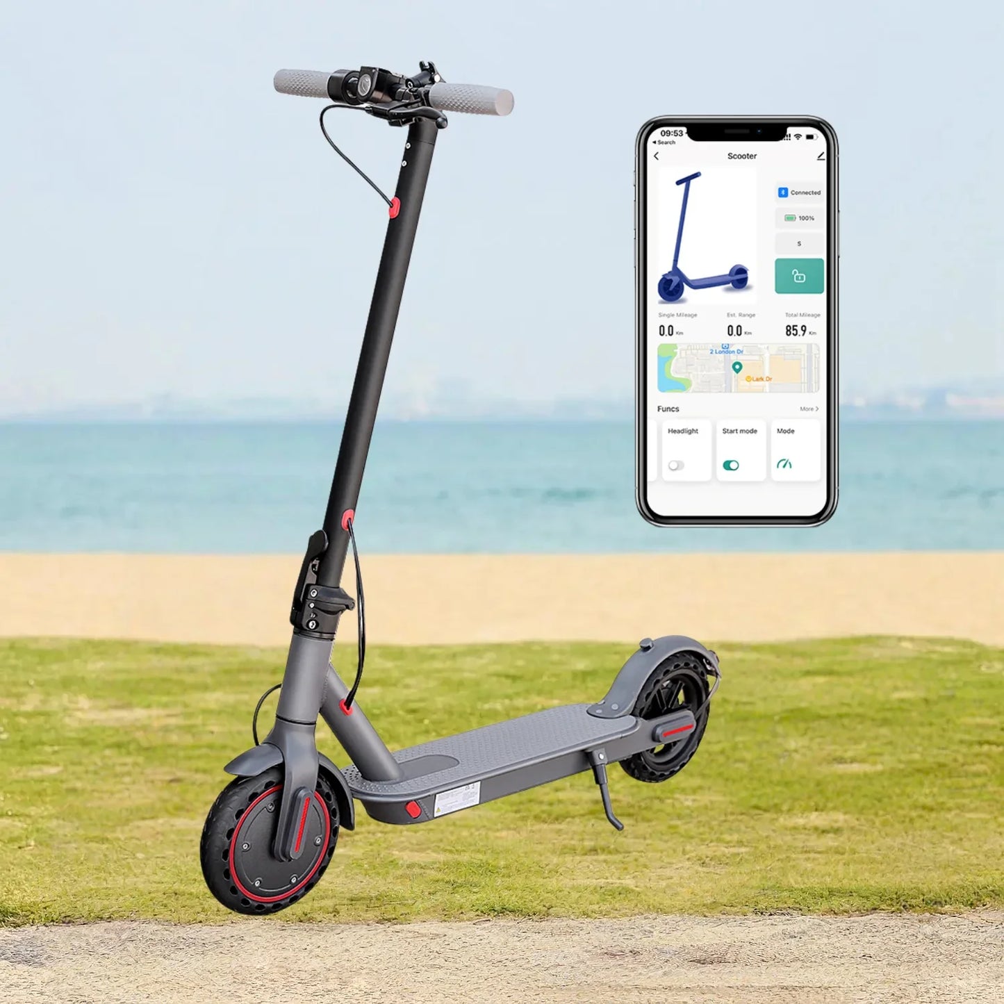 AOVOPRO G5.0 Electric Scooter 350W – 36V Battery, 19mph Foldable E-Scooter with 16 Mile Range & 8.5” Tires