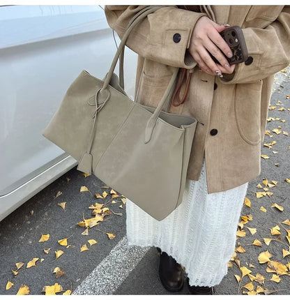 2025 Women’s Faux Suede Handbag – High-Quality, Versatile Large Capacity Shoulder Bag