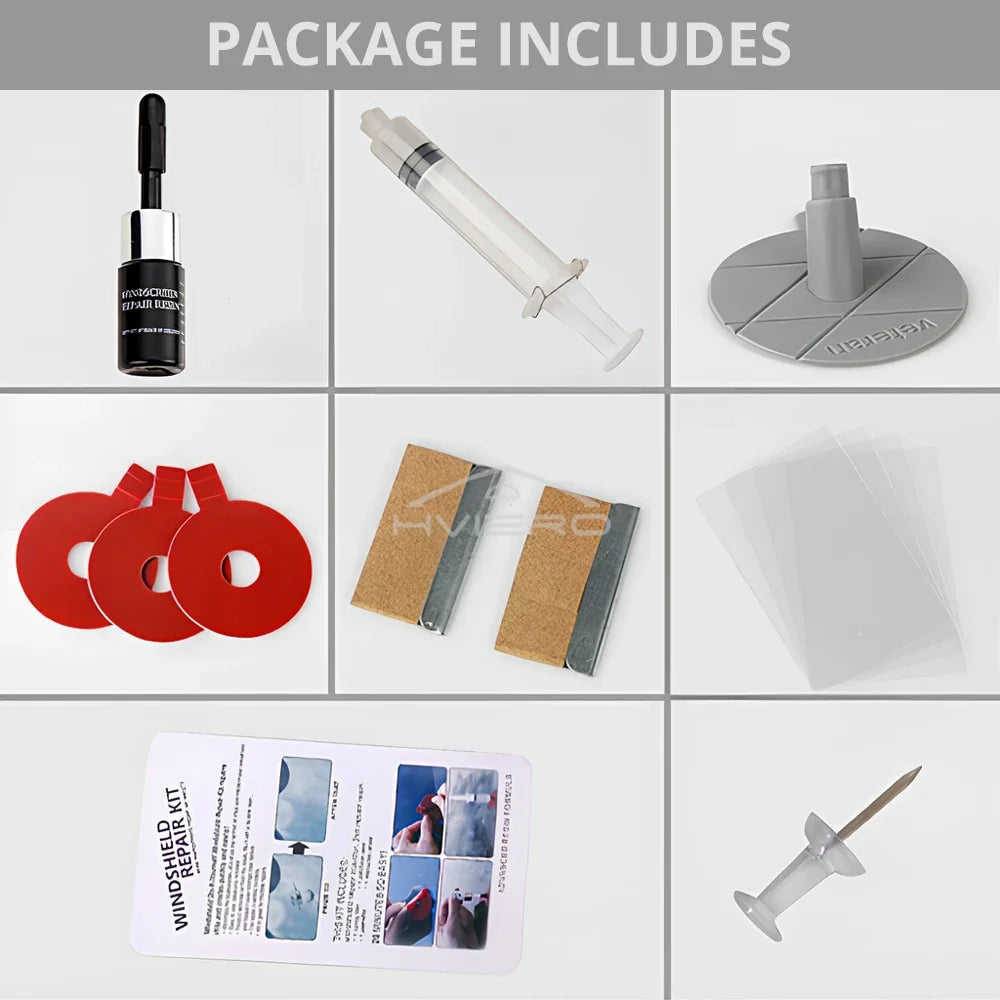 Car Windshield Repair Resin Kit – Scratch & Crack Restoration Tool for Windshield Glass, No-Trace Repair & Protective Care Set