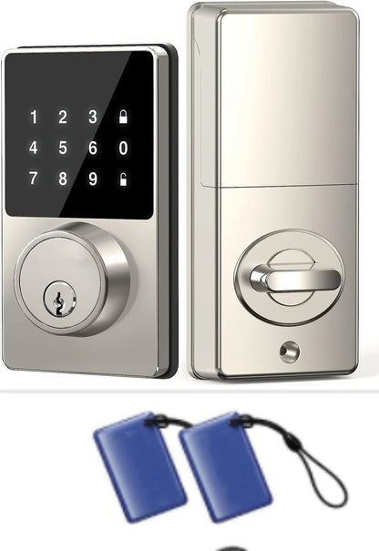 Smart Keyless Door Lock with Touchscreen Keypad – Password & App Unlock, Easy Install, Supports 50 User Codes