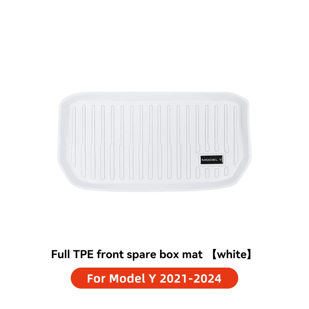 YZ TPE White Foot Pad — Fully-Surrounded Floor Liner for Tesla Model 3 & Model Y (2021–2025) | Waterproof, Non-Slip