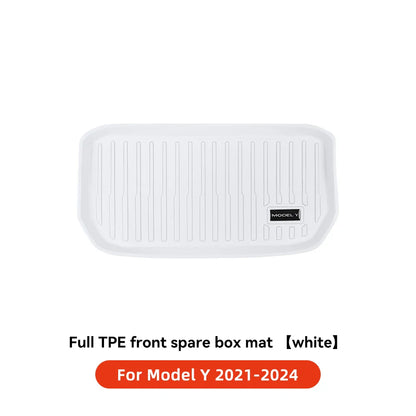 YZ TPE White Foot Pad — Fully-Surrounded Floor Liner for Tesla Model 3 & Model Y (2021–2025) | Waterproof, Non-Slip