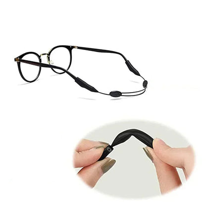 Universal Adjustable Eyewear Retainer: 5pcd Sports Sunglasses Strap - Unisex Safety Glasses Holder with Large Round-Head Fit