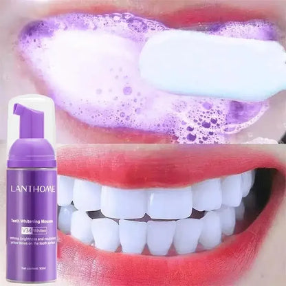 50ML V34 Purple Whitening Toothpaste – Brighten Teeth, Remove Stains & Foam Cleaning for Oral Care
