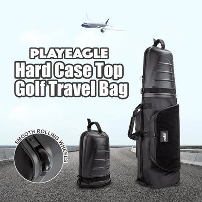 PlayEagle Hard Top Golf Travel Bag with Wheels — Foldable Hardcase with Support Rod, Portable Golf Bag 2024 HKB001