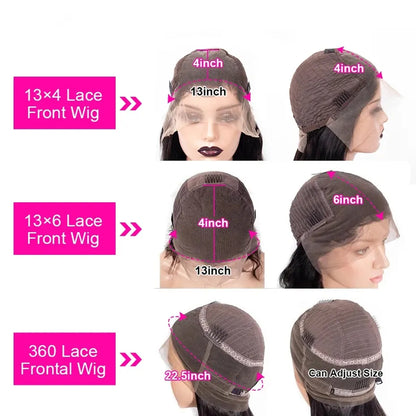 32 Inch Body Wave 360 Lace Front Wig - Pre-Plucked Brazilian Human Hair Wig for Women - 13x4 or 13x6 Lace, Glueless Design