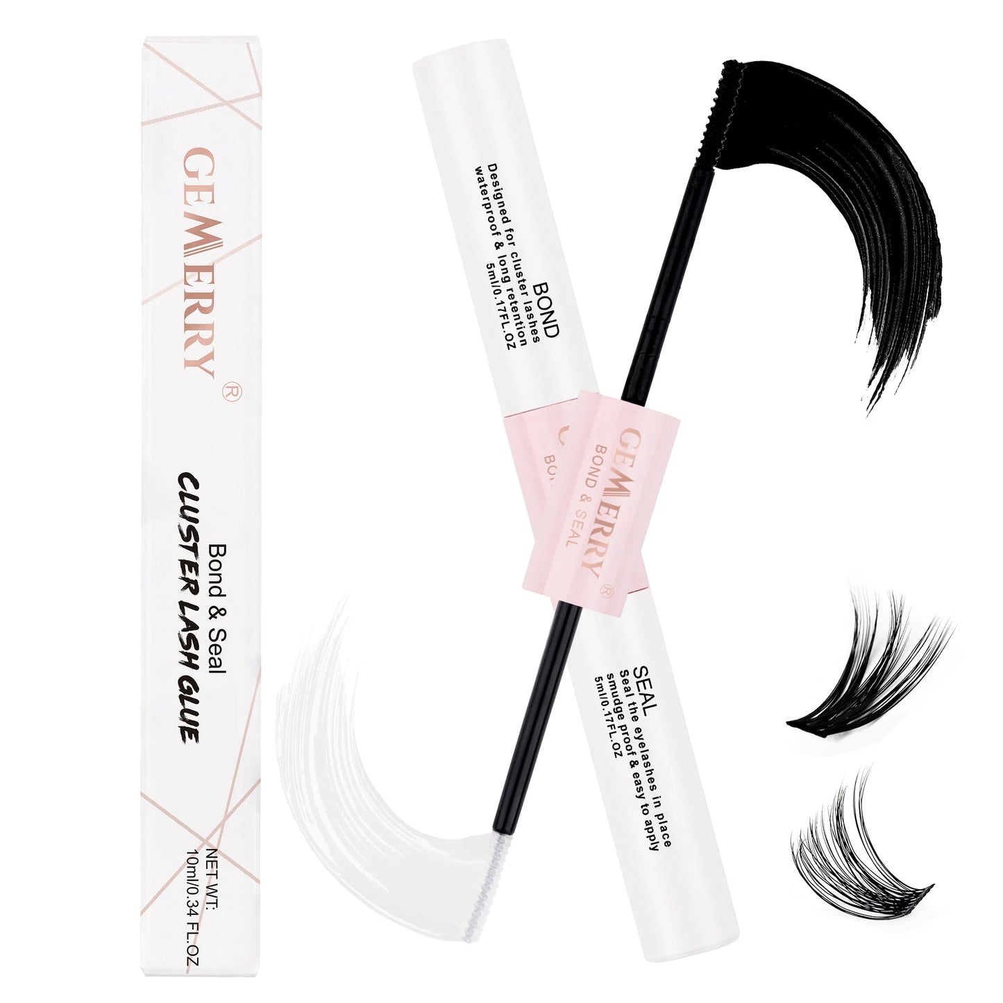 GEMERRY 10ml 2-in-1 Lash Bond & Seal Glue — Waterproof Long-Lasting Adhesive for DIY Cluster Eyelash Extensions
