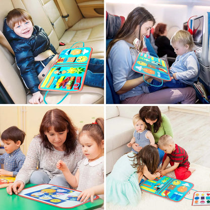 Montessori Toddler Busy Board – Educational Activity for Motor Skills & Baby Learning Toys for Travel