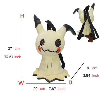 Pokémon Plush Backpack — Gengar, Mimikyu, Eevee, Snorlax, Charmander, Charizard, Mew, Rowlet Stuffed Toy Shoulder Bag for Kids & Gifts