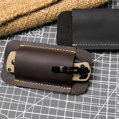 Leather EDC Holster – Multi-Tool Pocket Knife & Flashlight Carry Case, Outdoor Camping Daily Use Durable Belt Organizer