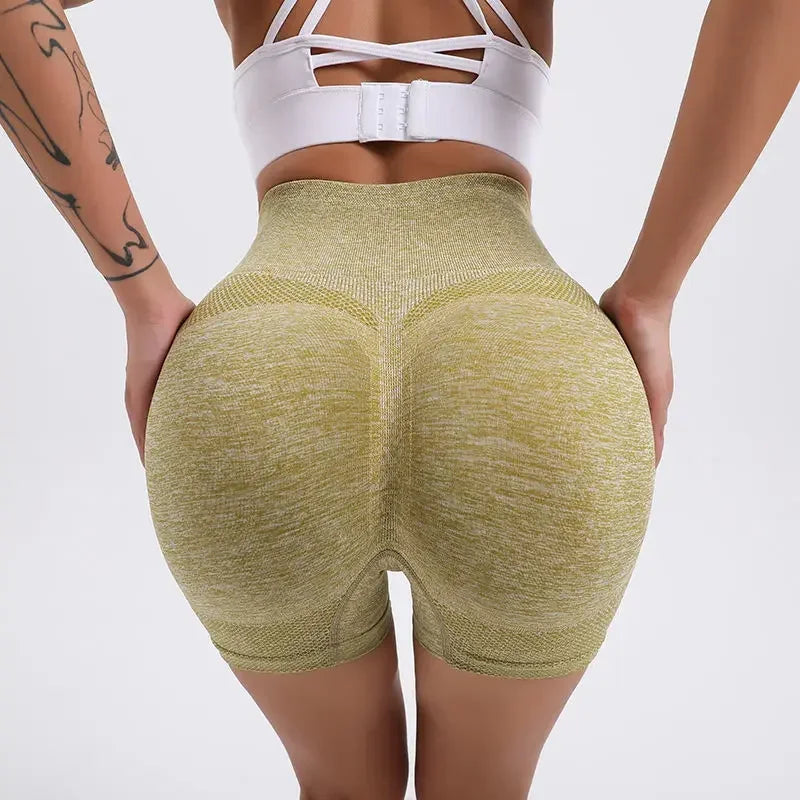 Women’s Sexy Booty Push-Up Sport Yoga Shorts — Seamless Spandex High Waist Running & Cycling Fitness Leggings