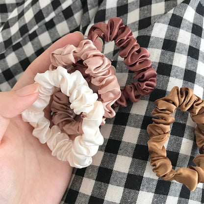 6PCS Elegant Hair Scrunchies – Minimalist Silk Hair Ties for Ponytails, Solid Color Elastic Hair Accessories