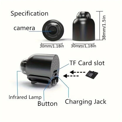 1080P HD Mini WiFi Camera – Indoor Security Surveillance, Baby Monitor with Night Vision, Audio & Video Recorder