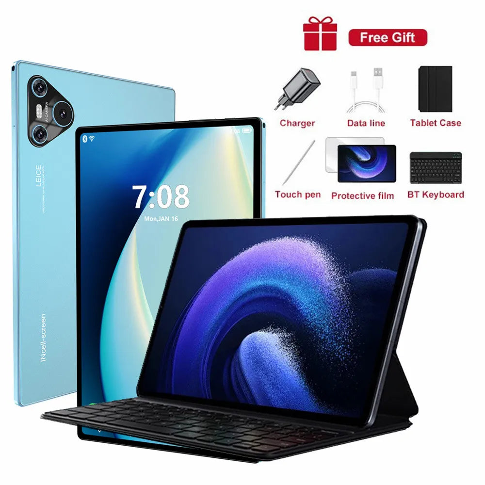 16 Pro 10.1" Android Tablet – HD Display, Android 12, 4G/5G Dual SIM, GPS, 10000mAh for Kids