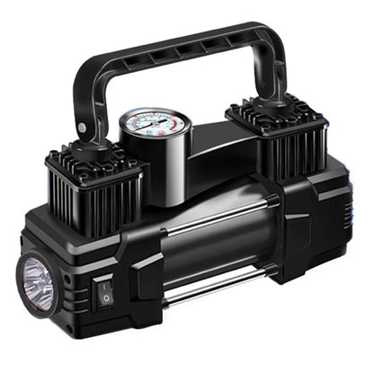 12V 150PSI Mini Air Compressor – Dual Cylinder Heavy Duty Tire Inflator with LED Light, Car Electric Pump