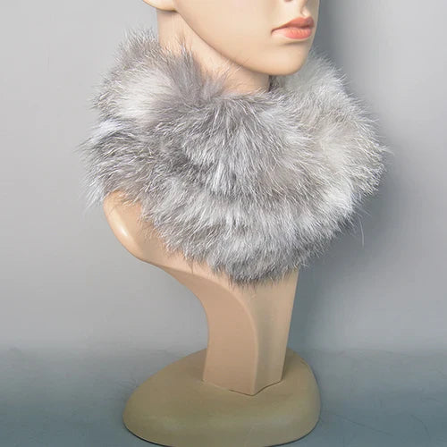 2025 Real Fox Fur Scarf and Headband – Luxury Winter Neck Warmer for Women, 100% Natural Fur, Elastic Ring Muffler