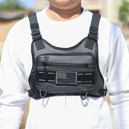 Sports Chest Bag – Lightweight Waterproof Running Vest with Pocket, Phone Holder & Large Capacity Tactical Front Pack