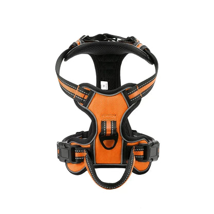 Adjustable No-Pull Reflective Dog Harness – Soft, Breathable Nylon Vest with Leash for Small & Large Dogs