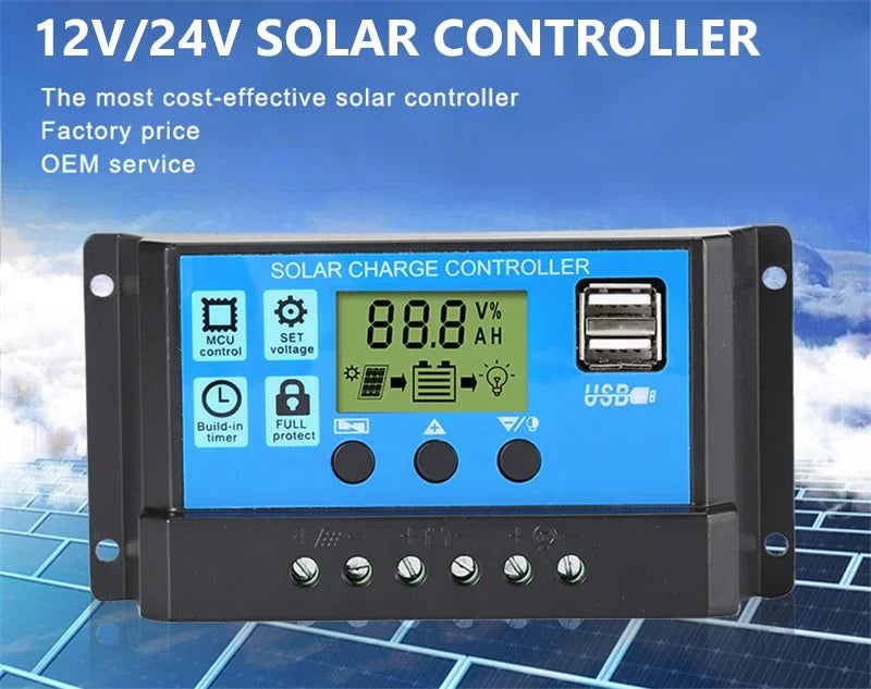 300W/600W Solar Panel Kit - Complete 12V Polycrystalline USB Power, Portable Outdoor Rechargeable Solar Cell Generator
