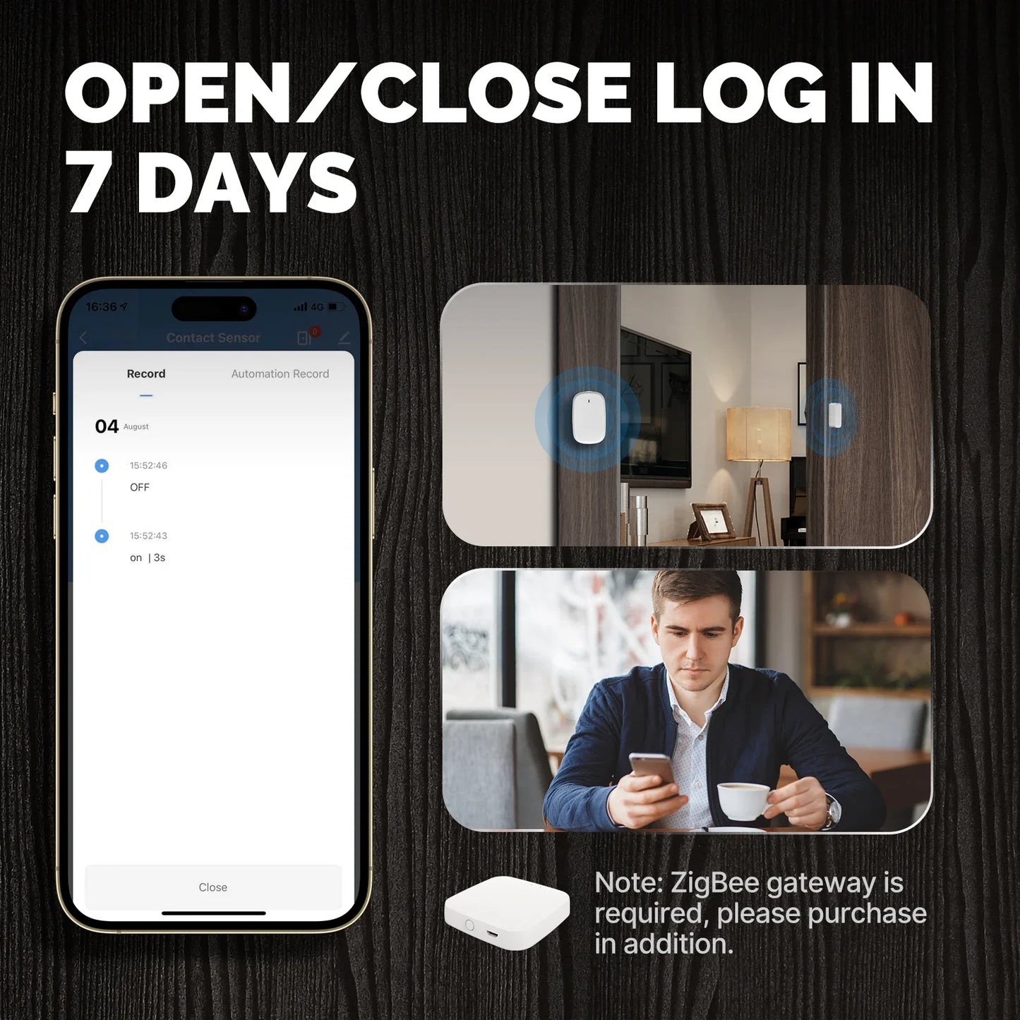 MOES Tuya ZigBee Smart Window & Door Sensor – Security Alarm System, Smart Life App Remote Control
