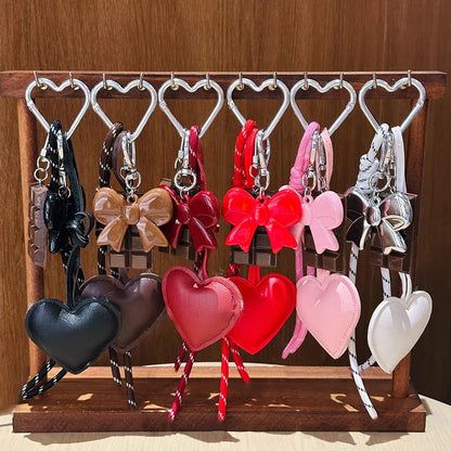 Kawaii INS Style Heart Leather Keychain – Trendy Chocolate Bag Pendant Charm, Creative Fashion Bag & Key Ring Accessory
