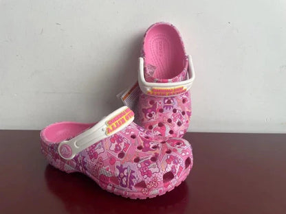 Sanrio Hello Kitty & Kuromi Girls' Summer Slippers – Non-Slip Soft Sole Wrap Toe Sandals