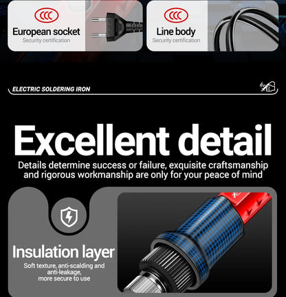 ANENG SL106 Electric Soldering Iron – Adjustable Temperature Welding & Rework Station with Heat Pencil Tip, 110V/220V