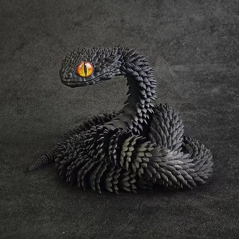 3D Printed Movable Snake Figurine – Realistic Jointed Simulation Ornament for Home & Office, 2025 New Year Craft Gift