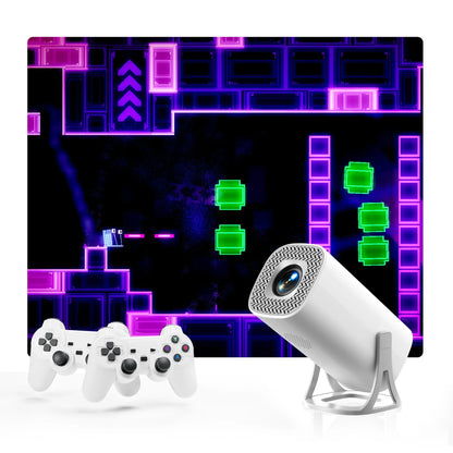 S40MAX Android 11 Gaming Projector - 64GB TF Card, Wireless Controller, Dual WiFi, 1280x720P Portable Home Theater