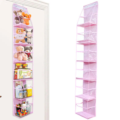 4-Layer Pink Foldable Hanging Storage Bag – Organizer for Bathroom, Snacks, Toys & Clothes