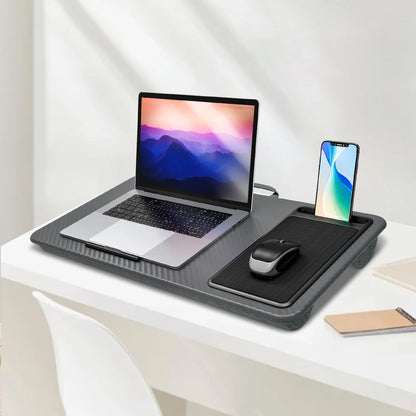 Lap Desk with Mouse Pad & Phone Holder – 21.1×12in Portable, Lightweight, Anti-Slip for Bed, Sofa, Couch