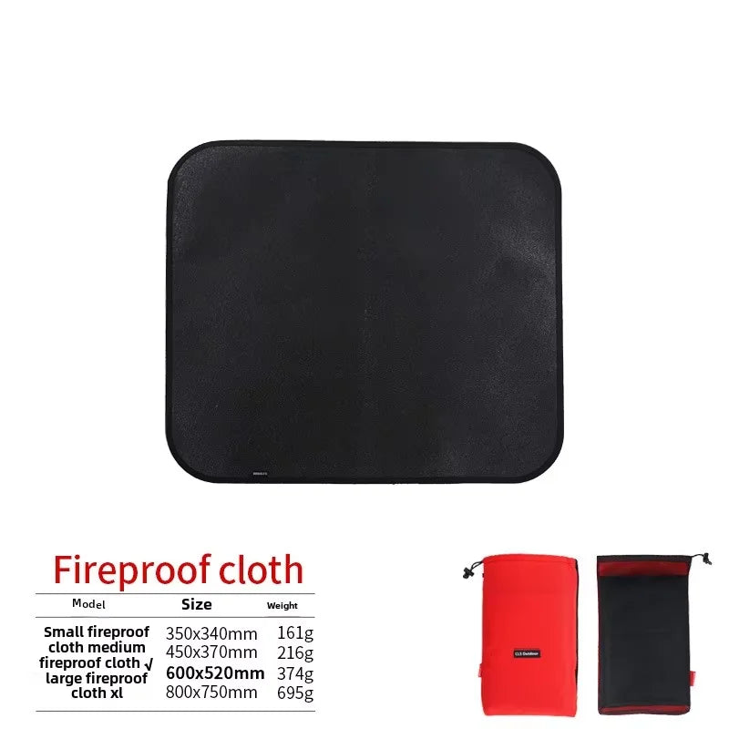 Outdoor Camping Fireproof Mat – Flame Retardant Picnic, Barbecue & Insulation Blanket, High-Temperature Fiberglass Mat