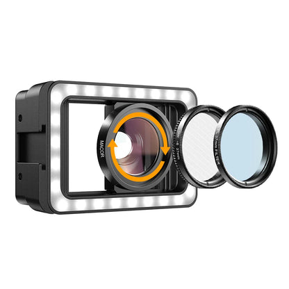 APEXEL 4K HD 15X Macro Lens Kit with LED Fill Light for iPhone, Samsung & All Smartphones