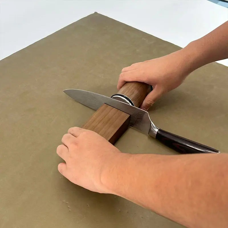 Rolling Knife Sharpener & Magnetic Holder – Diamond Sharpening Stone Kit with 15° and 20° Angle Rollers for Kitchen