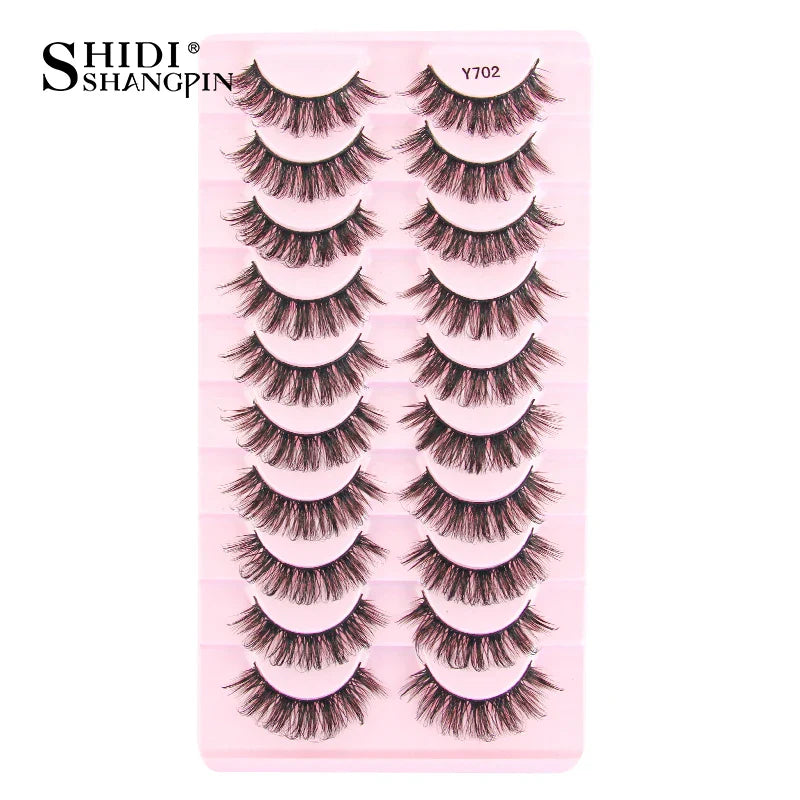 SHIDISHANGPIN 5/10 Pairs Cat Eye False Lashes – 3D Mink Half Lashes, Eyelash Extensions for Natural Makeup, Faux Cils Maquiagem