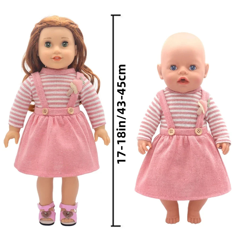 Baby Born Doll Clothes Set – Cute Jumpers, Rompers & Shoes for 13-18 Inch Newborn Dolls, Festival & Birthday Gift