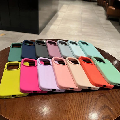 Liquid Silicone iPhone Case – Soft Shockproof Back Cover for iPhone 16/15/14/13/12/11 Pro Max
