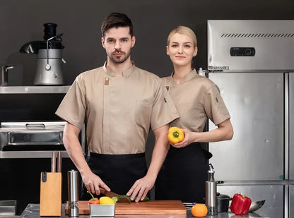 Unisex Chef Jacket – Summer Kitchen Shirt for Hotel, Restaurant, Bakery, Catering, and Cooking Uniforms